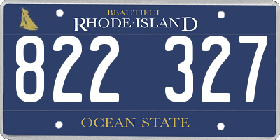 RI license plate 822327