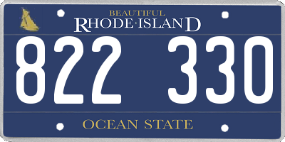 RI license plate 822330