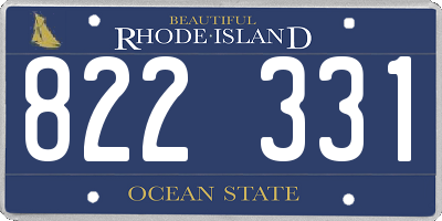 RI license plate 822331