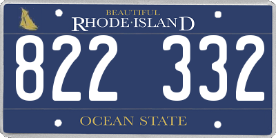 RI license plate 822332