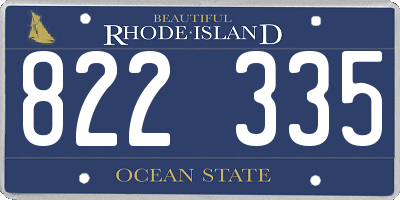RI license plate 822335