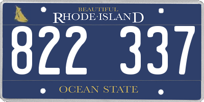 RI license plate 822337