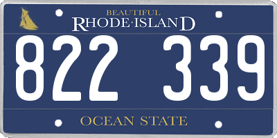 RI license plate 822339