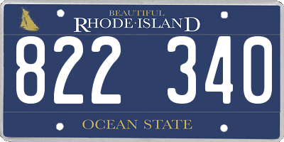 RI license plate 822340