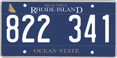 RI license plate 822341