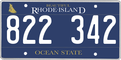 RI license plate 822342