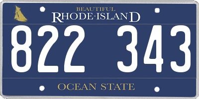 RI license plate 822343