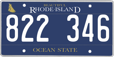 RI license plate 822346