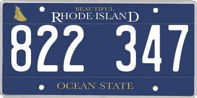 RI license plate 822347