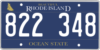 RI license plate 822348