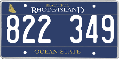 RI license plate 822349