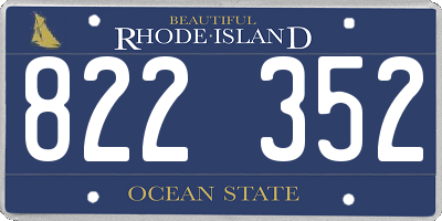 RI license plate 822352