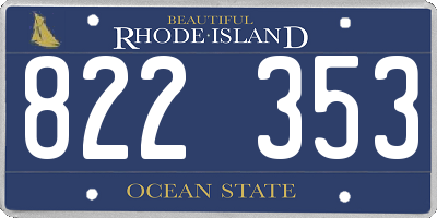 RI license plate 822353