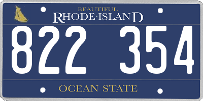 RI license plate 822354
