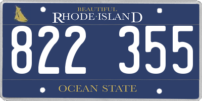 RI license plate 822355
