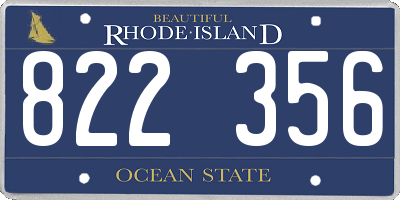 RI license plate 822356