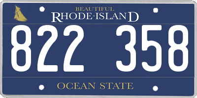 RI license plate 822358