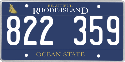 RI license plate 822359
