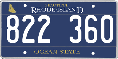 RI license plate 822360