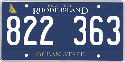 RI license plate 822363