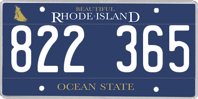 RI license plate 822365