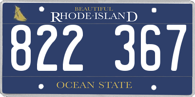 RI license plate 822367