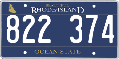 RI license plate 822374