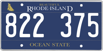 RI license plate 822375
