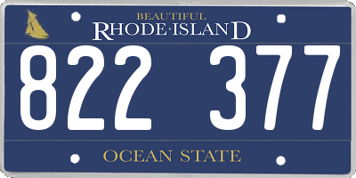 RI license plate 822377