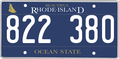 RI license plate 822380