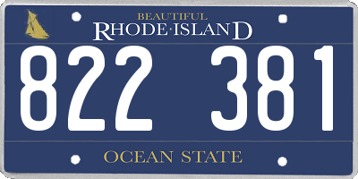 RI license plate 822381