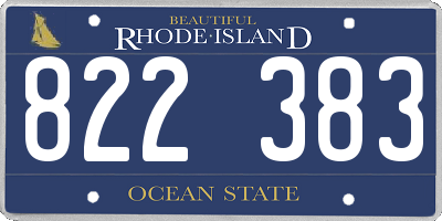 RI license plate 822383