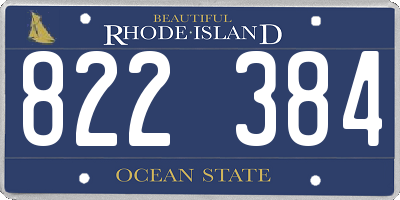 RI license plate 822384