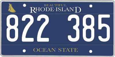 RI license plate 822385