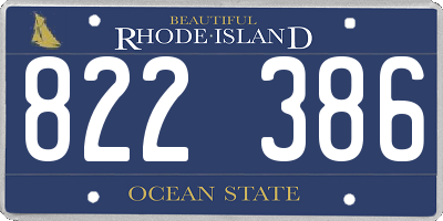 RI license plate 822386
