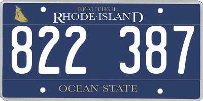 RI license plate 822387