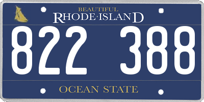 RI license plate 822388