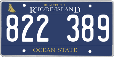 RI license plate 822389