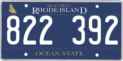 RI license plate 822392