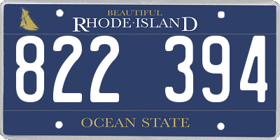 RI license plate 822394