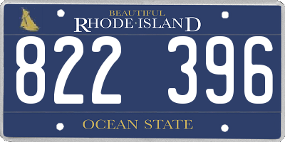 RI license plate 822396