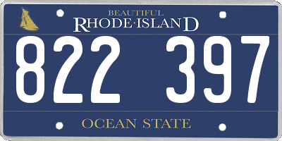 RI license plate 822397
