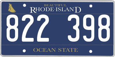 RI license plate 822398