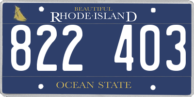 RI license plate 822403