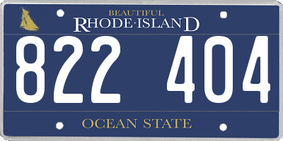 RI license plate 822404