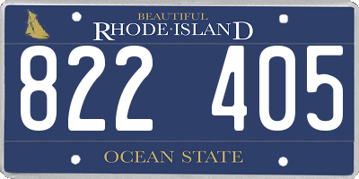 RI license plate 822405