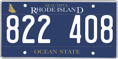 RI license plate 822408