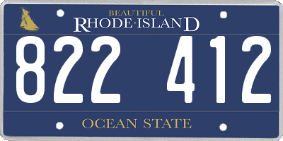 RI license plate 822412
