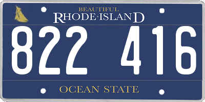 RI license plate 822416