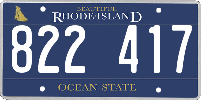 RI license plate 822417